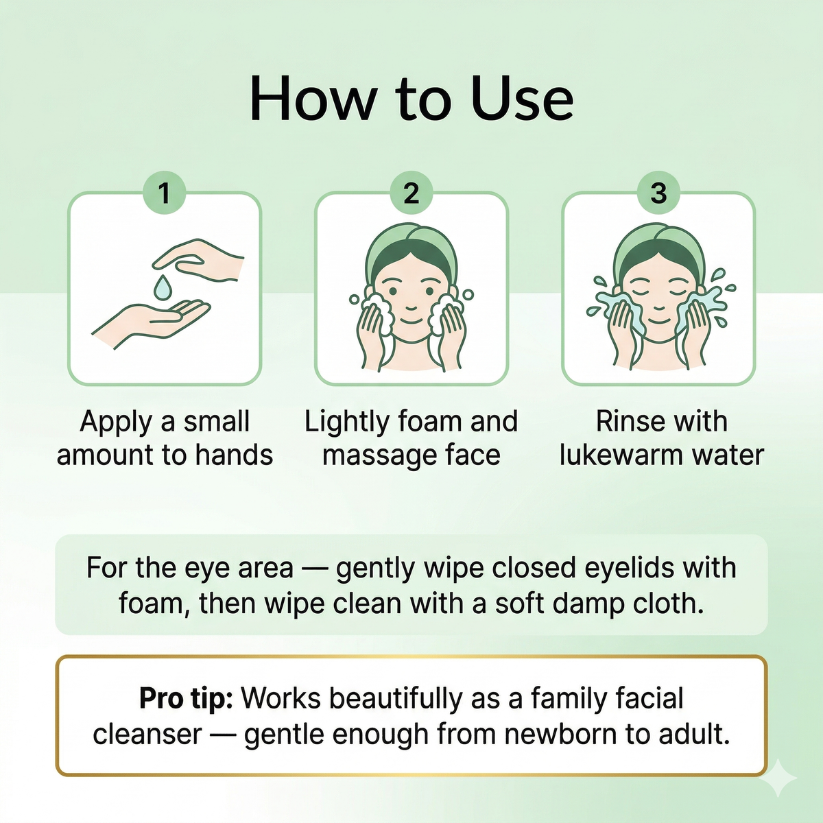 Mongdies Baby Facial Cleanser 250ml | Gentle Foaming Face Wash | Tear-Free
