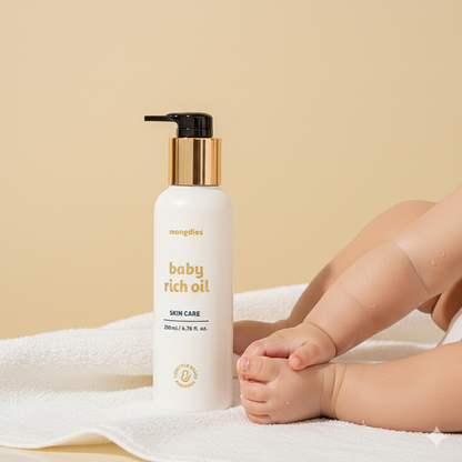 Mongdies Baby Rich Oil 200ml | Newborn Massage & Body Oil | EWG Green