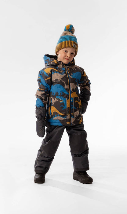 [Pre-order] 2-Piece Chill Snowsuit Grey & Blue Dinosaur Print