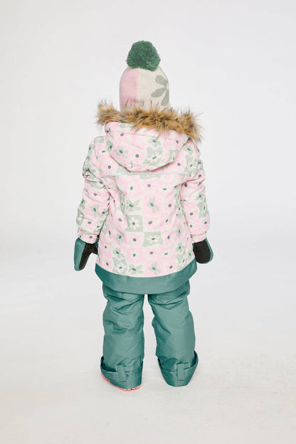 [Pre-order] Two Piece Discover Snowsuit White With Retro Pink Print