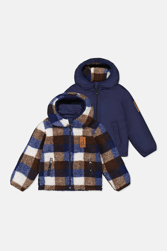 [Pre-order] Reversible Mid-Season Jacket Dark Blue And Brown