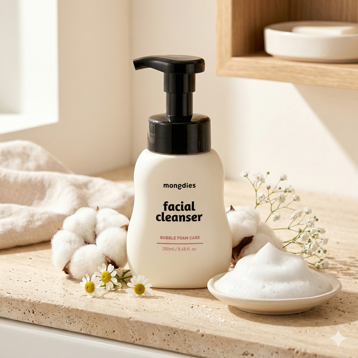 Mongdies Baby Facial Cleanser 250ml | Gentle Foaming Face Wash | Tear-Free