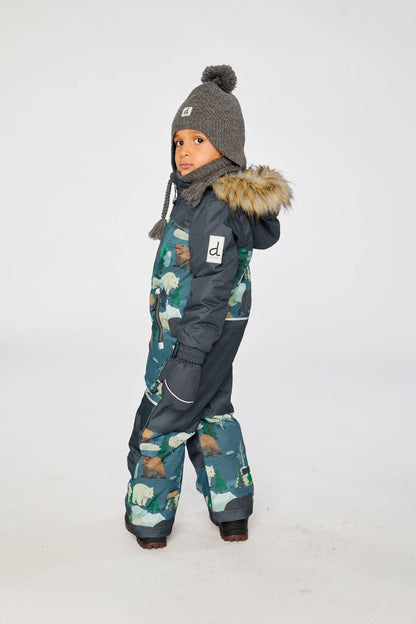 [Pre-order] Kids One Piece Discover Snowsuit Blue Bear Print