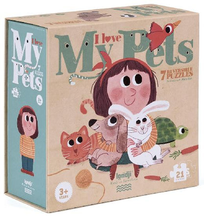 Londji I Love My Pets - 7 Reversible Puzzles | Ages 3+