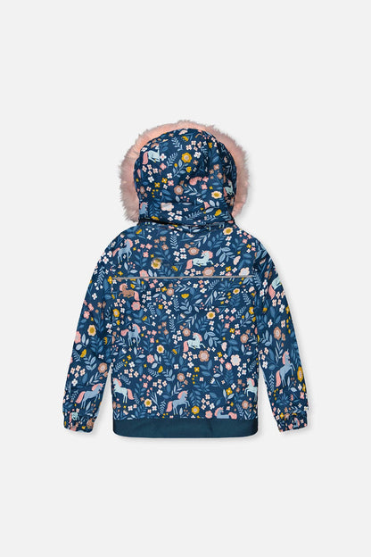 [Pre-order] Two Piece Discover Snowsuit Blue And Pink Unicorn Print