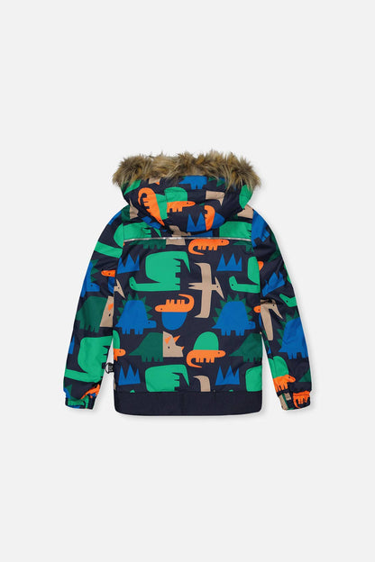 [Pre-order] Two Piece Discover Snowsuit Blue Dinosaur Print