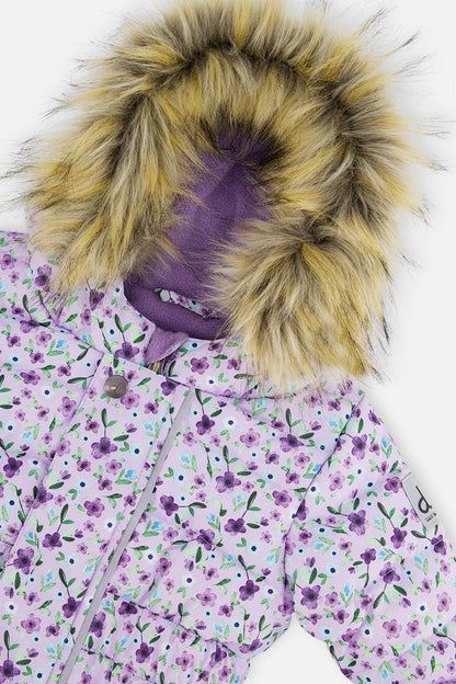 [Pre-order] Baby Original One Piece Puffy Snowsuit Purple Mini Flowers