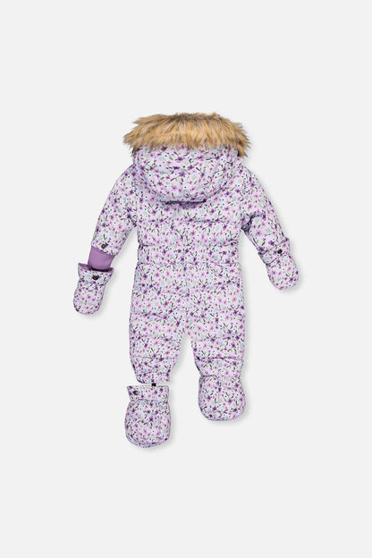 [Pre-order] Baby Original One Piece Puffy Snowsuit Purple Mini Flowers