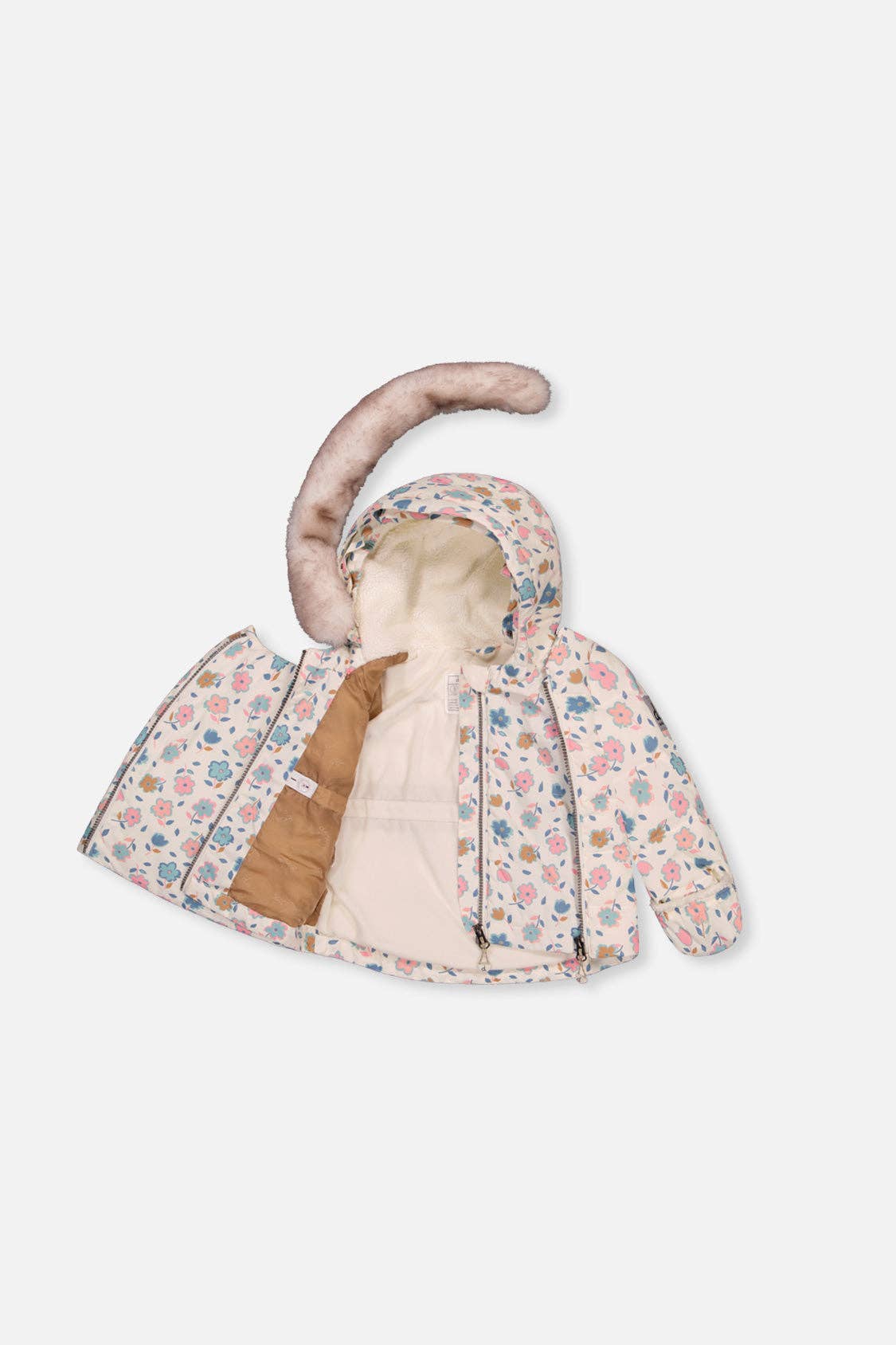 [Pre-order] Baby Two Piece Snowsuit White With Floral Print