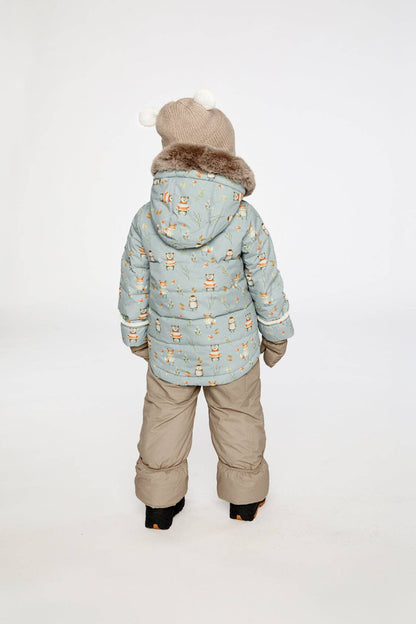 [Pre-order] Baby Two Piece Snowsuit Blue Animal Print