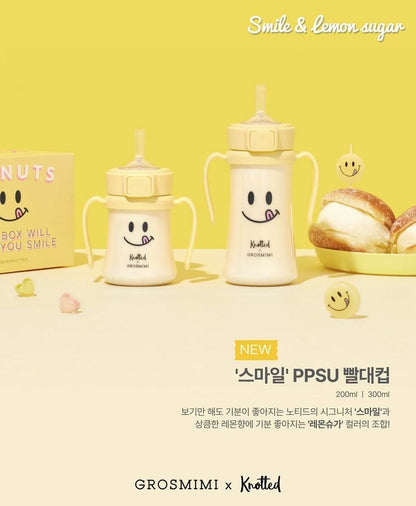 GROSMIMI × Knotted PPSU Straw Cup | Weighted Straw Toddler Sippy Cup with Handles