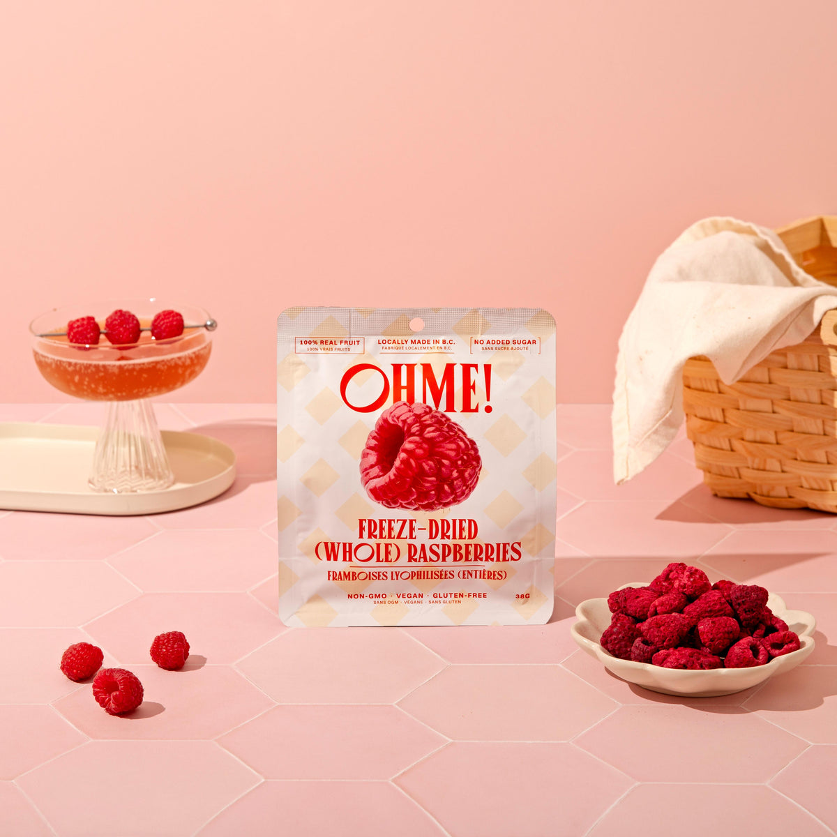 OHME Freeze-Dried Raspberries (Whole, 38g)