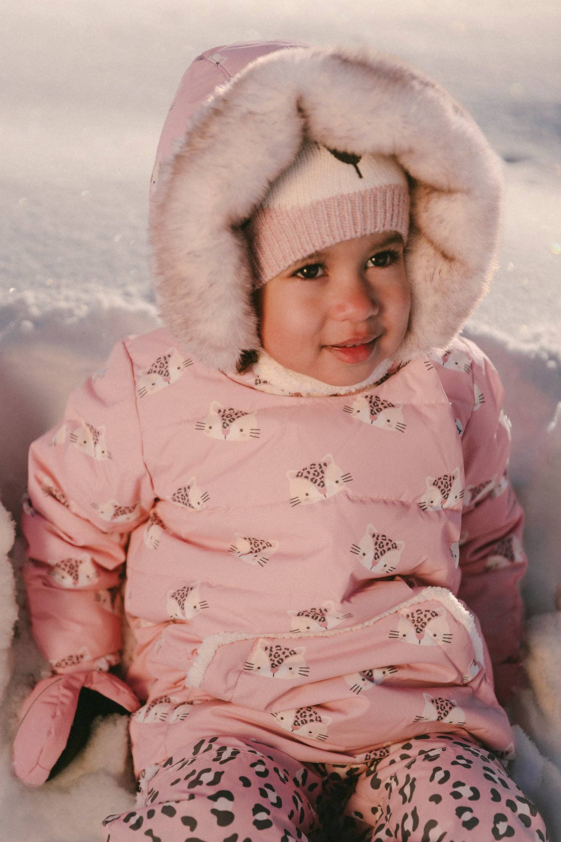 [Pre-order] Baby Two Piece Snowsuit Rose Leopard Print