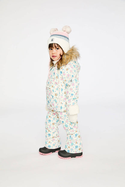 [Pre-order] Baby Snug One Piece Snowsuit White With Floral Print