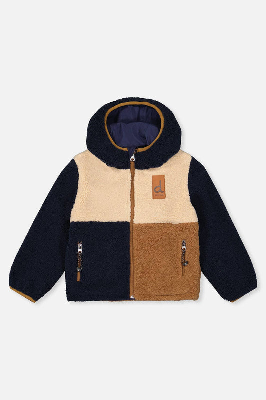[Pre-order] Baby Reversible Mid-Season Jacket Dark Blue, Beige And Brown