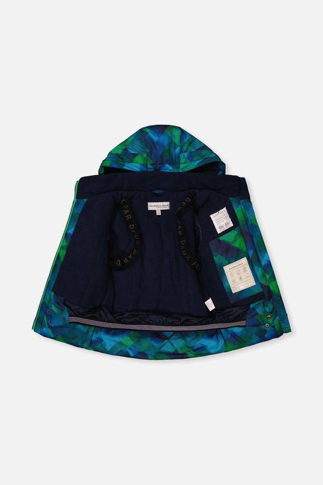 [Pre-order] Two Piece Play Snowsuit Blue And Green Checkered Print With Navy Pants