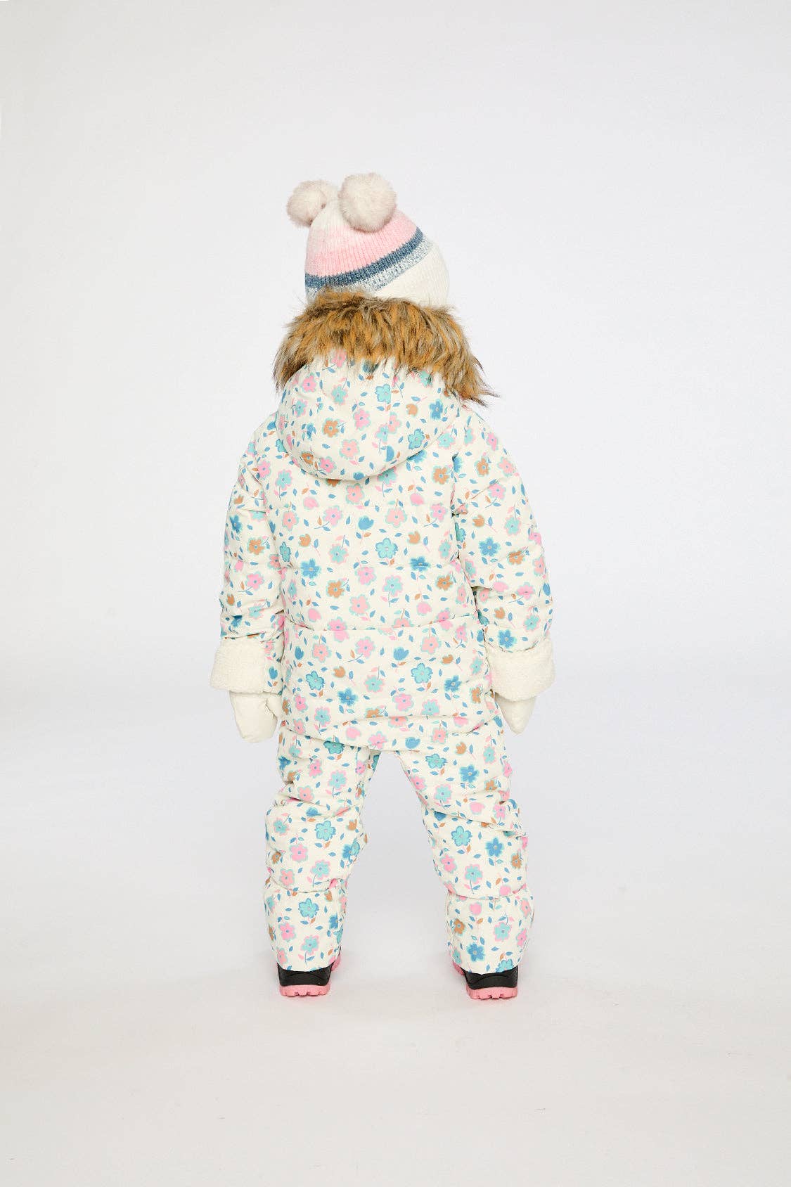 [Pre-order] Baby Snug One Piece Snowsuit White With Floral Print