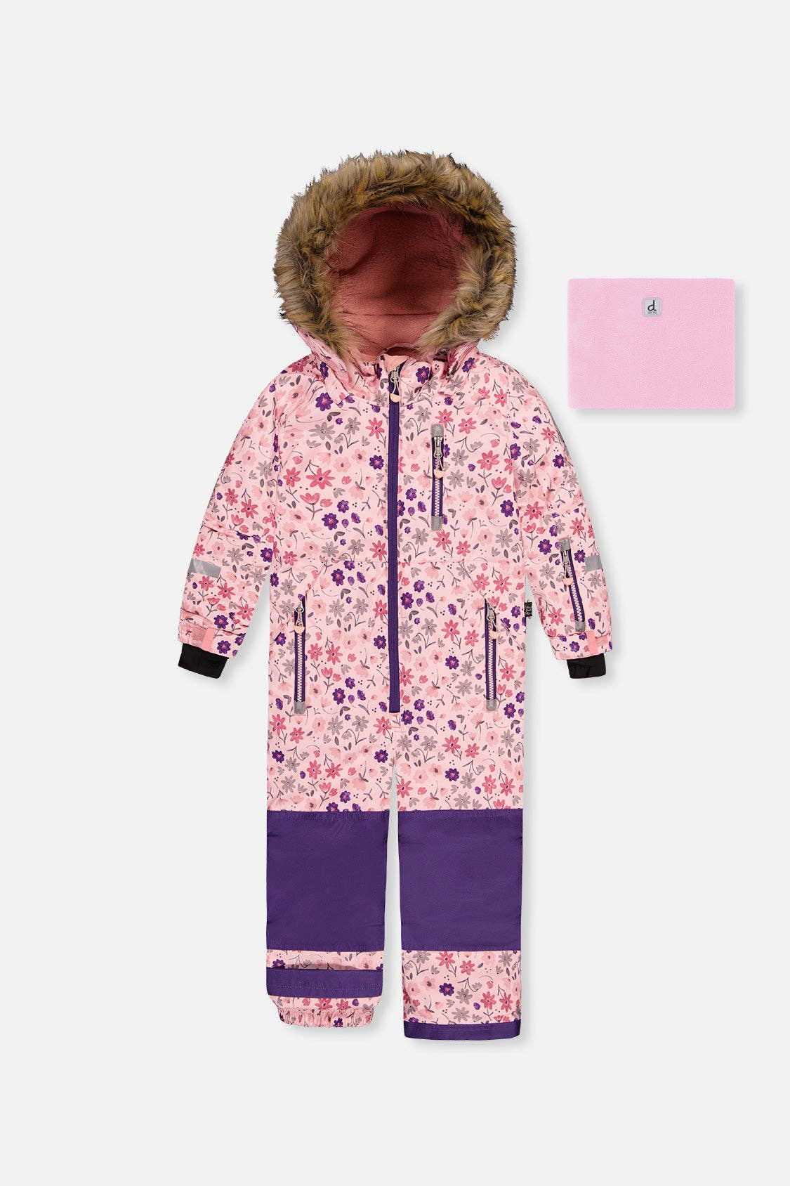 [Pre-order] Kids One Piece Play Snowsuit Pink Mini Flower Print