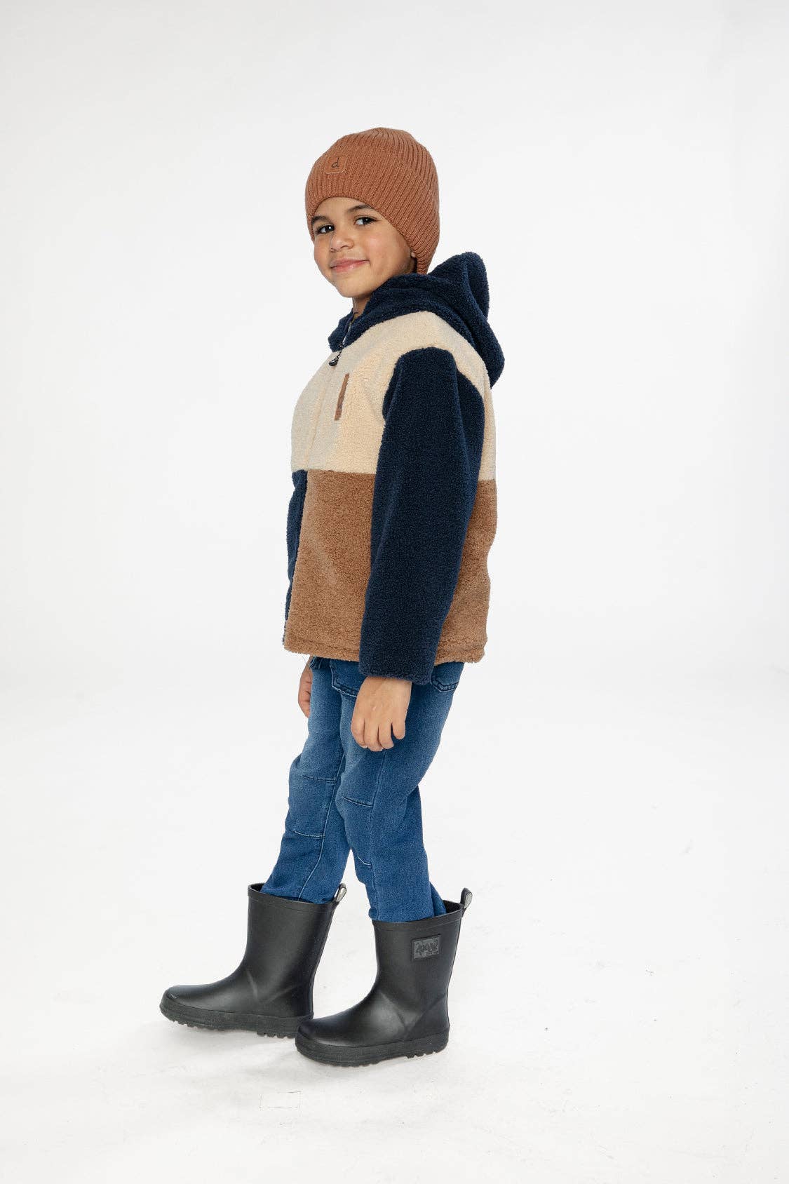 [Pre-order] Reversible Mid-Season Jacket Dark Blue, Beige And Brown