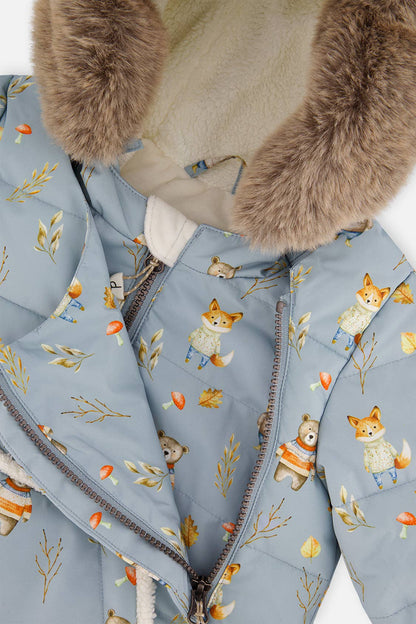 [Pre-order] Baby Two Piece Snowsuit Blue Animal Print