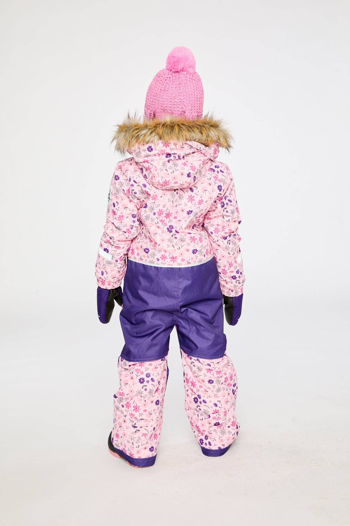 [Pre-order] Kids One Piece Play Snowsuit Pink Mini Flower Print