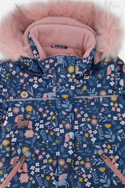 [Pre-order] Two Piece Discover Snowsuit Blue And Pink Unicorn Print
