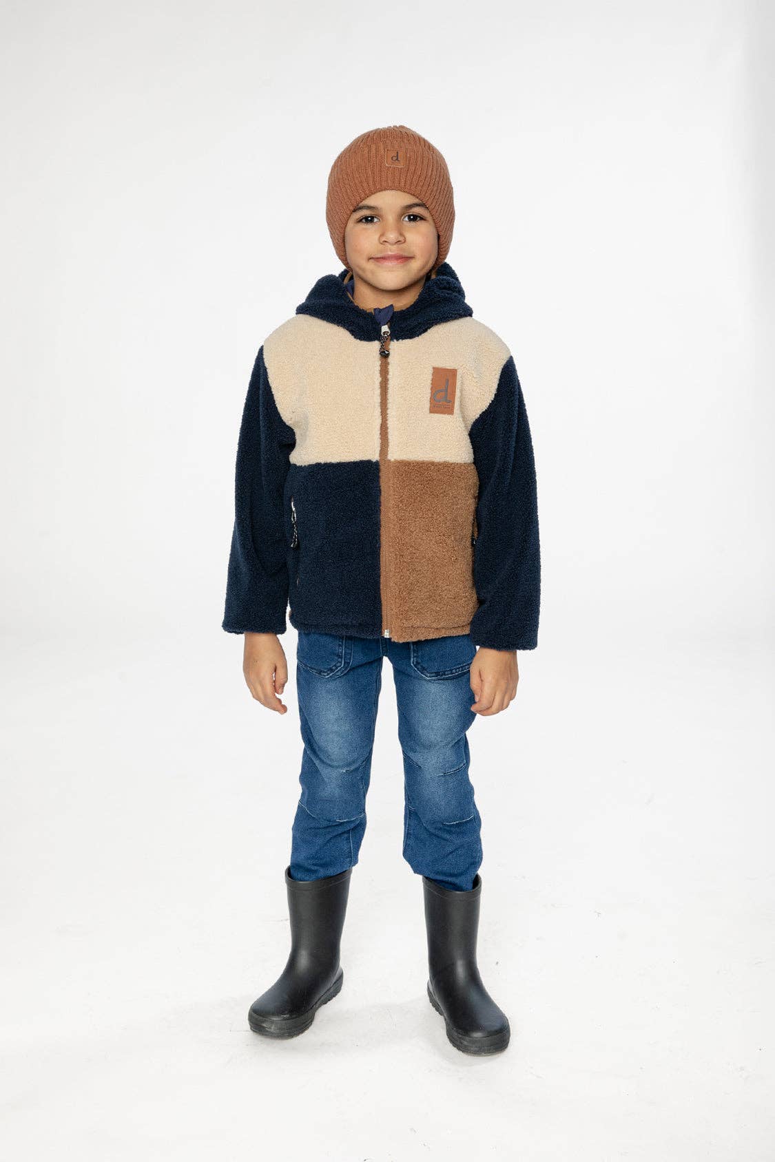 [Pre-order] Reversible Mid-Season Jacket Dark Blue, Beige And Brown
