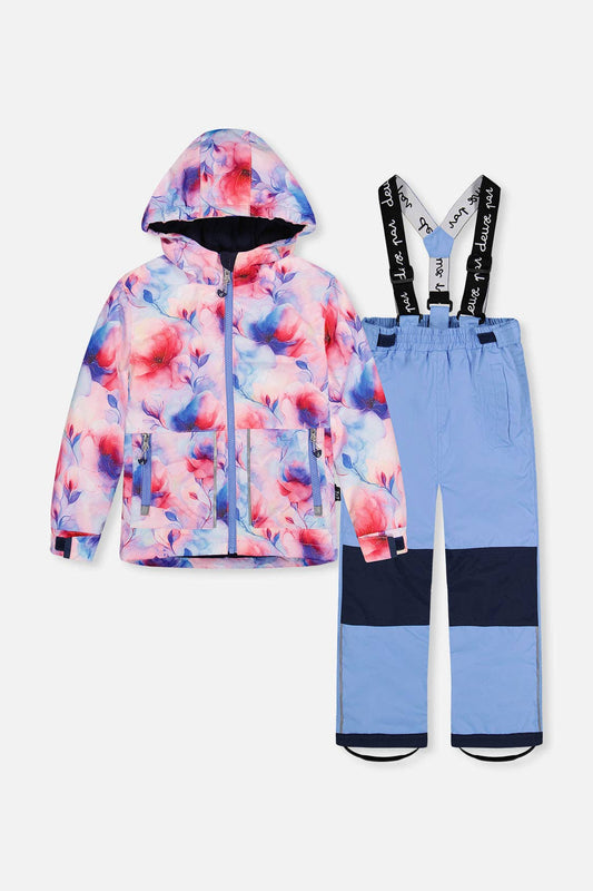 [Pre-order] Light Weight Two Piece Chill Snowsuit Mauve Printed Flowers