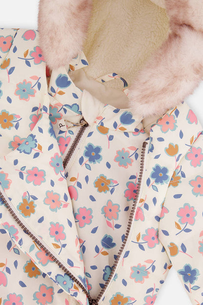 [Pre-order] Baby Two Piece Snowsuit White With Floral Print