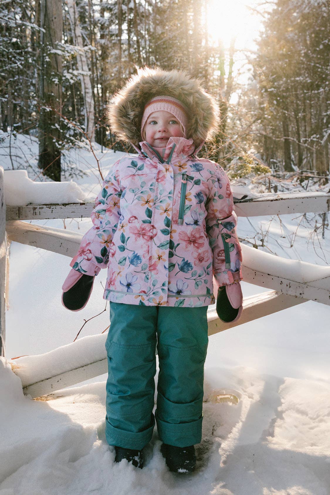 [Pre-order] Two Piece Play Snowsuit Pink Vintage Floral Print