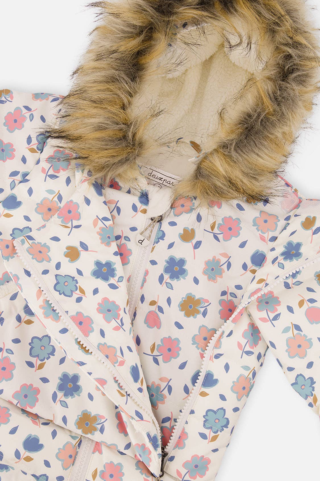 [Pre-order] Baby Snug One Piece Snowsuit White With Floral Print