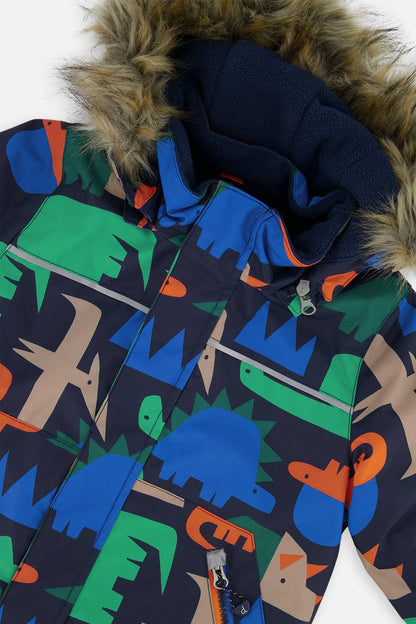 [Pre-order] Two Piece Discover Snowsuit Blue Dinosaur Print
