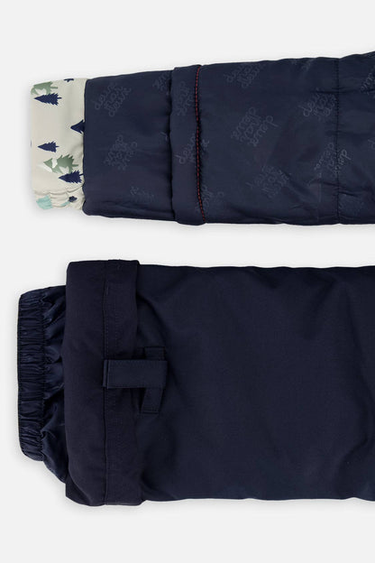 [Pre-order] Two Piece Discover Snowsuit Grey Skiing Dinosaur Print
