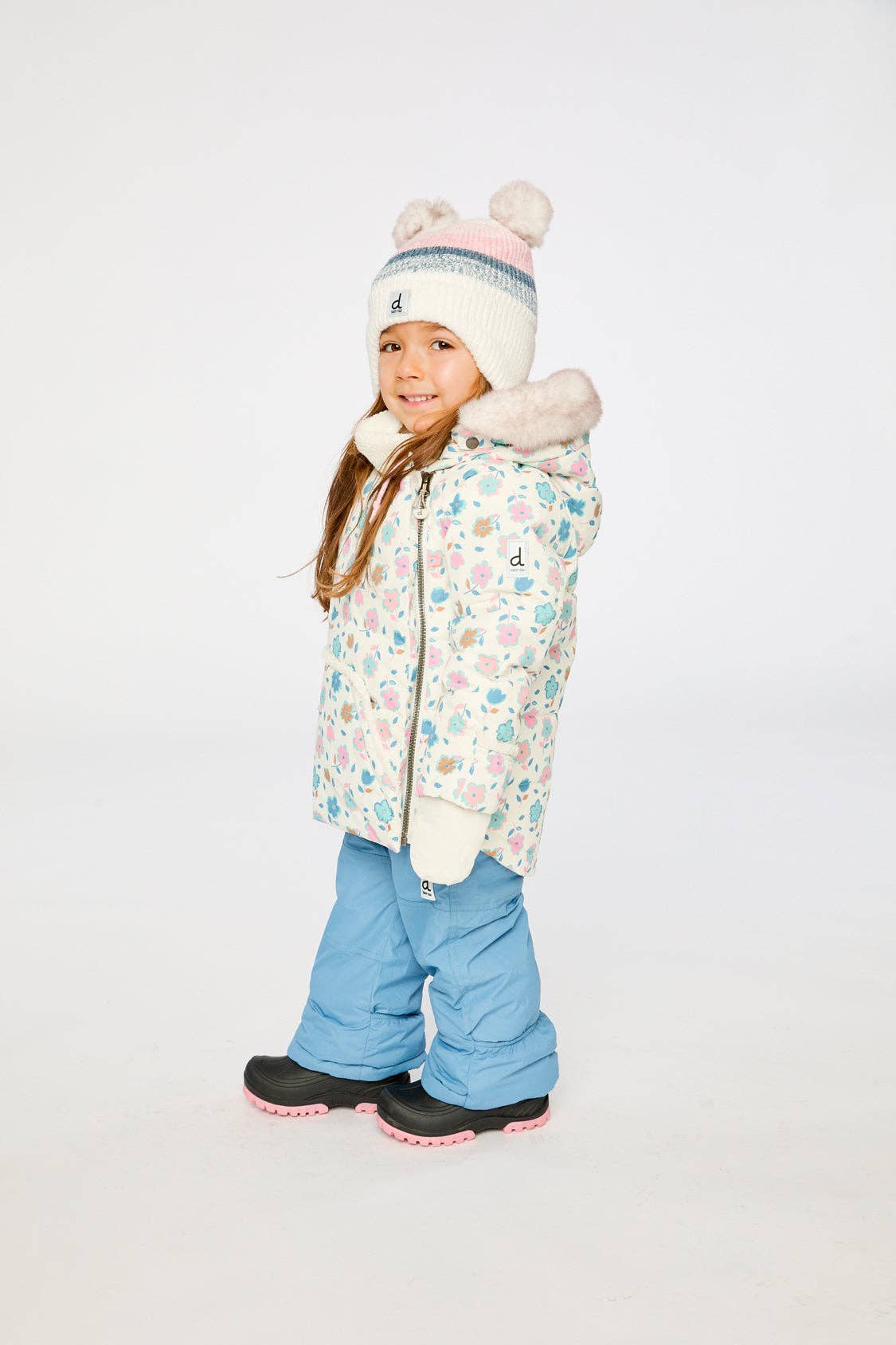 [Pre-order] Baby Two Piece Snowsuit White With Floral Print