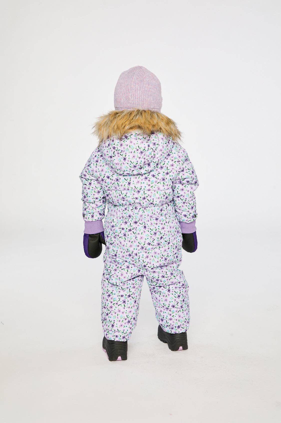 [Pre-order] Baby Original One Piece Puffy Snowsuit Purple Mini Flowers
