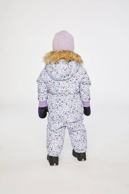 [Pre-order] Baby Original One Piece Puffy Snowsuit Purple Mini Flowers