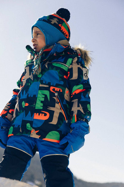 [Pre-order] Two Piece Discover Snowsuit Blue Dinosaur Print