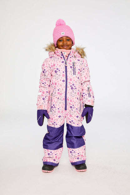 [Pre-order] Kids One Piece Play Snowsuit Pink Mini Flower Print