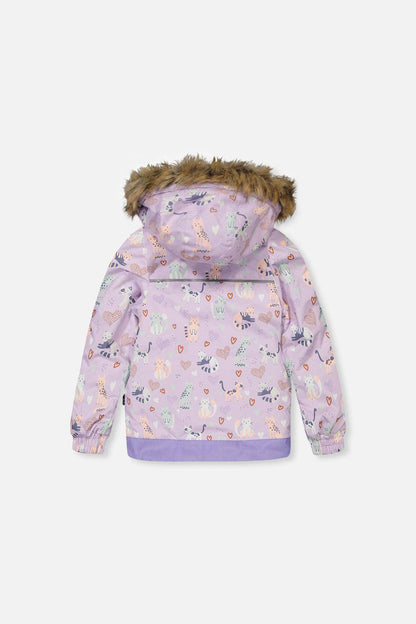 [Pre-order] Two Piece Discover Snowsuit Purple Printed Cats