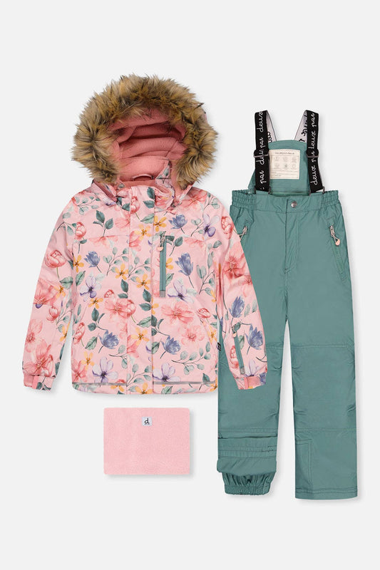 [Pre-order] Two Piece Play Snowsuit Pink Vintage Floral Print