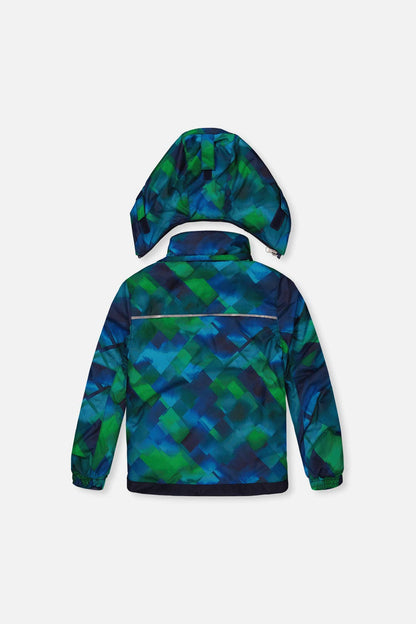 [Pre-order] Two Piece Play Snowsuit Blue And Green Checkered Print With Navy Pants